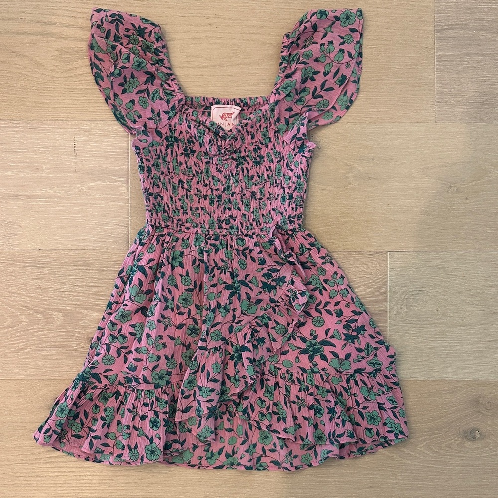 Banjanan Pink and Green Floral Kids Dress